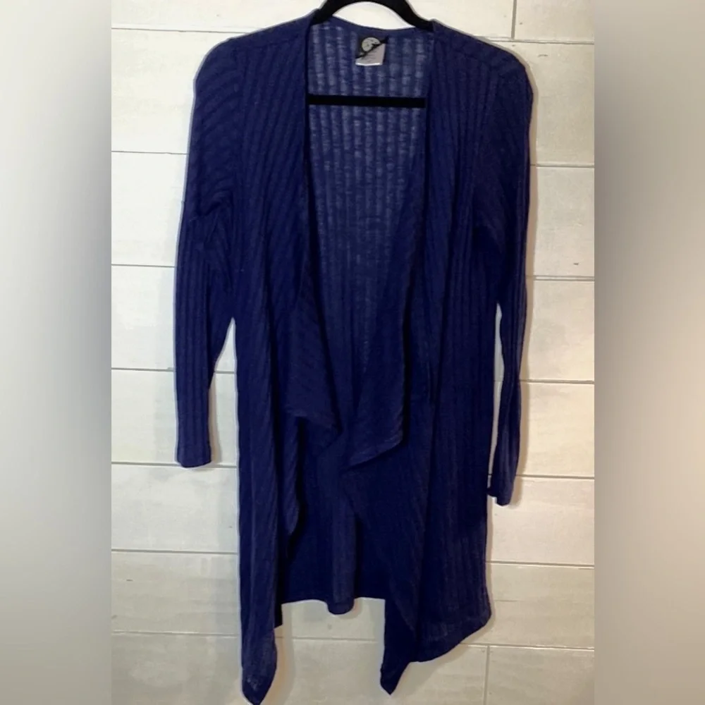 Bobeau Blue Knit Cardigan Lightweight Open-front Cardigan Sweater. Size S.